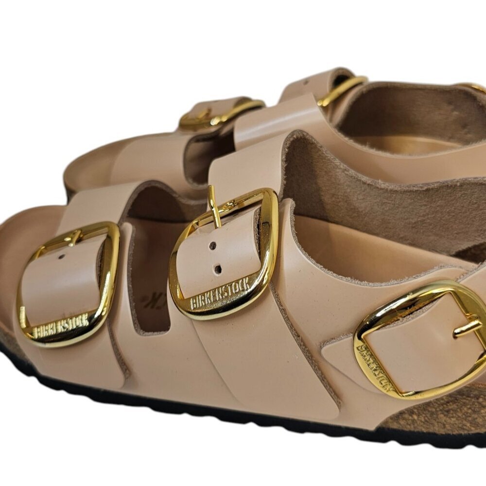 Birkenstock Milano Big Buckle High Shine Leather Light Sand - Picture 7 of 9